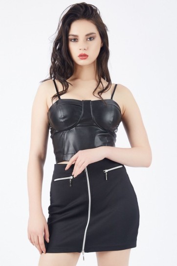 Sus Cep Fermuarlı Önü Kombi Fermuarlı Scuba Etek