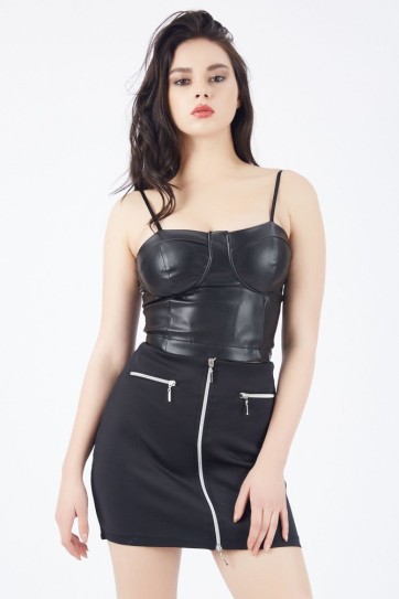 Sus Cep Fermuarlı Önü Kombi Fermuarlı Scuba Etek