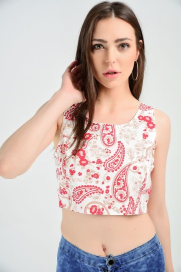 Büstiyer  Kolsuz Havuz Yaka Sırtı Fermuarlı Bluz | Blz14537