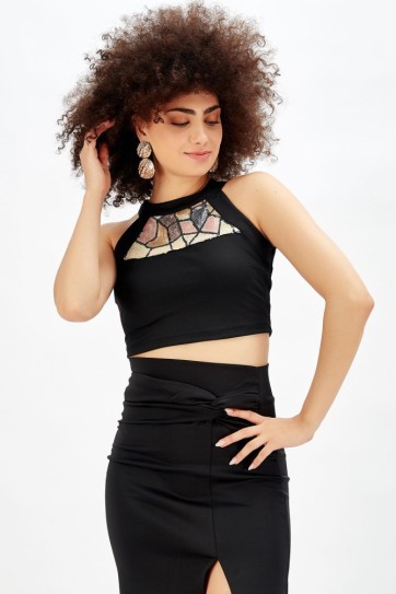 Havuz Yaka Payet Bluz | Blz31509