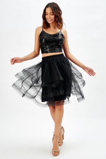 Valonlu Kat Kat Abiye Etek