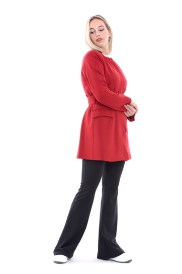 Çelik Örgü Uzun Ceket | Ckt32183