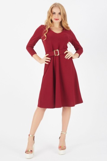 Beli Kumaş Kaplamalı Kemerli Scuba Krep