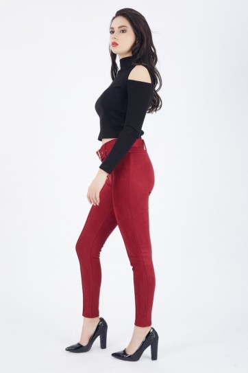 Dar Paça Süet Pantolon