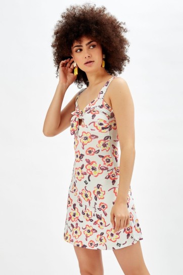 Askılı Önden Bağlamalı Uzun Elbise