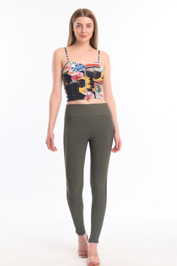 Yani Deri Şeritli Ottoman Tayt_Tyt32302