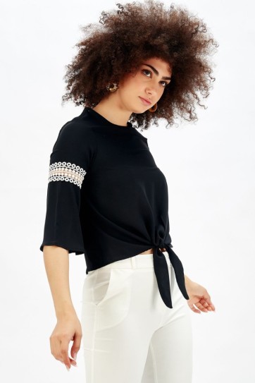 Kolları Dantelli Abiye Bluz