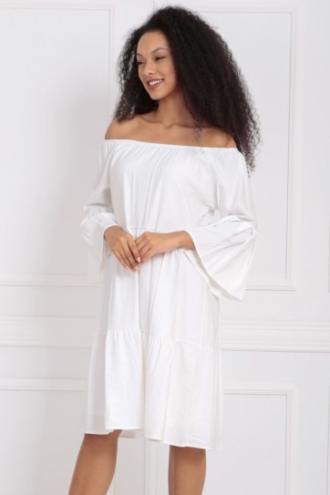 Uzun Kol Madonna Yaka Elbise | Elb32691