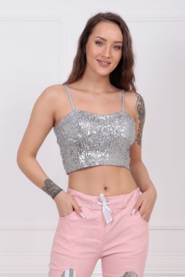 Goplu Arkası Fermuarlı Payet Büstiyer | Bst33154