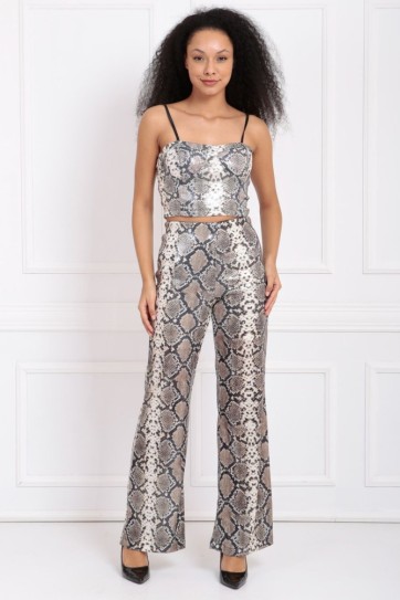 Kzıl Leopar  Geniş Paçalı Payet Pantolon | Pnt32440