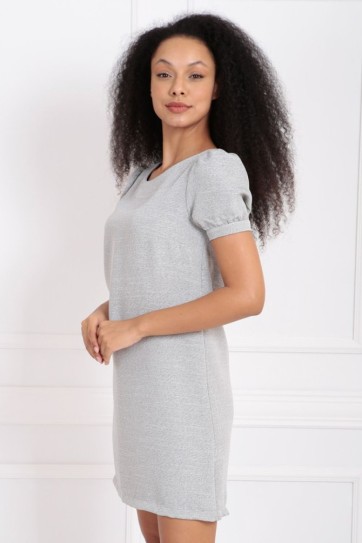 Sırtı Gizli Fermuarlı Kısa Kol Elbise | ELB32686