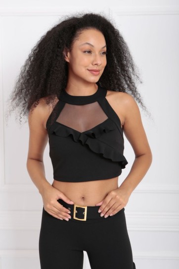 Tül Detaylı Scuba Krep Bustiyer | BUS33429