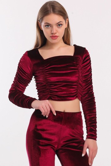 Büzgülü Kadife Abiye Bustiyer | Bus33937