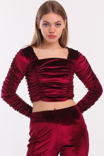 Büzgülü Kadife Abiye Bustiyer | Bus33937