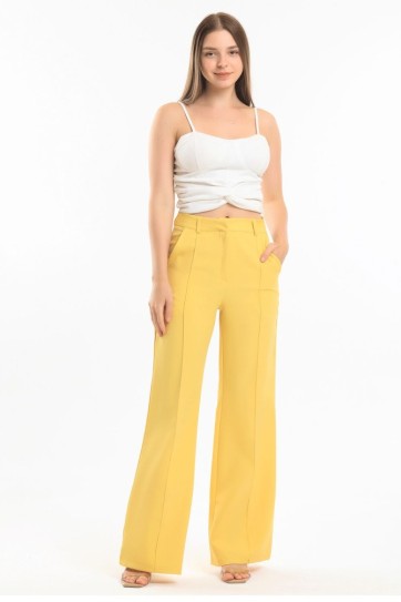 Süs Dikişli Hürrem Kumaş  Bol Paça Pantolon | Pnt34239