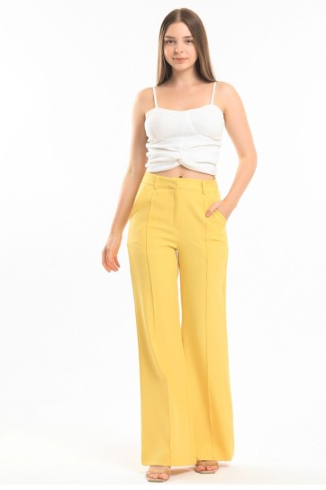 Süs Dikişli Hürrem Kumaş  Bol Paça Pantolon | Pnt34239