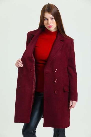 6 Düğmeli İçi Astarlı Kaşe Kaban | Kbn34605