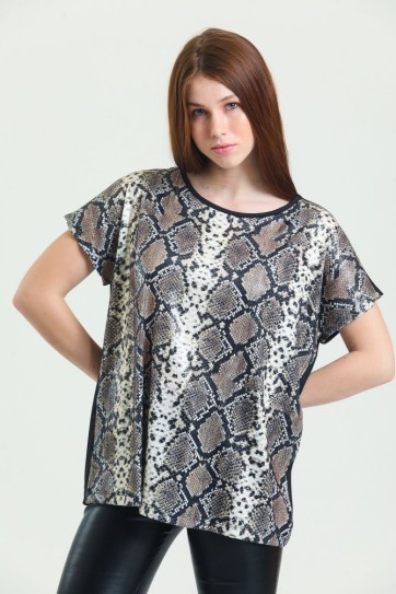 Önü Payetli Büyük Beden Bluz | Blz34612