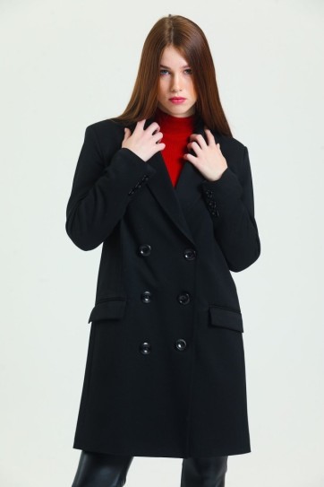 6 Düğmeli İçi Astarlı Trençkot | Kbn34605Yn