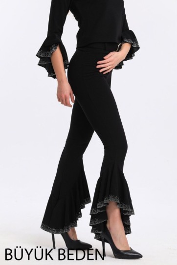 Kemerli Taş Detaylı  Büyük Beden Pantolon | Pnt34810