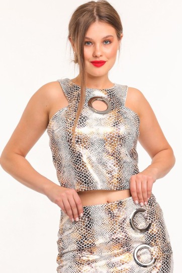 Kuş Gözlü Scuba Bustiyer Bluz