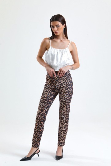 Yılan Desenli Kalem Pantolon
