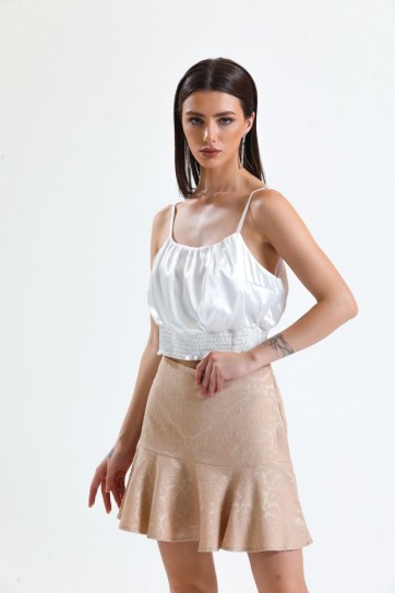 Jakarli Kisa Volanli Etek_Etk32608