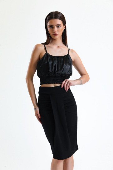 Büzgülü Scuba Kalem Etek | Etk33076