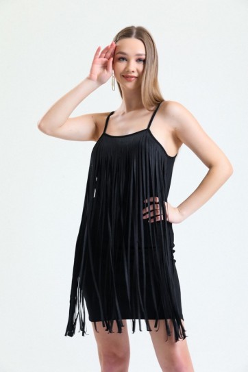 Püsküllü Abiye Mini Elbise | Elb34800