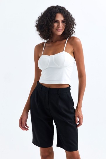 Yün Karışımlı Bermuda  Şort