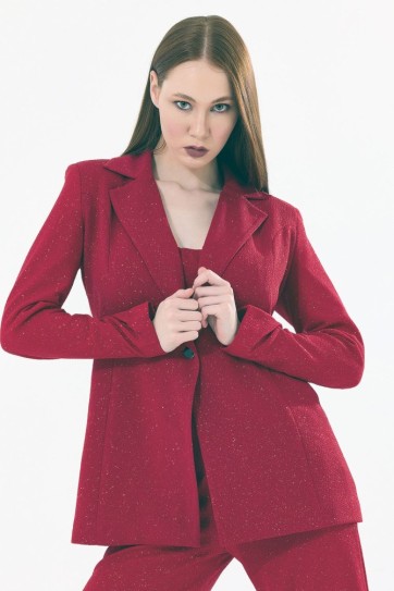 Astarlı  Simli Pukuro Abiye Ceket | Ckt35406