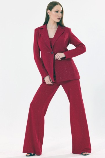 Simli 3 Lü Abiye Takım Elbise | Tk35406