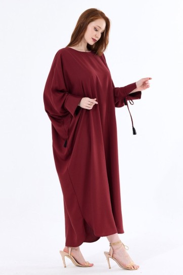 Manşetli İp Püsküllü Viskon Kimono | KMN35008
